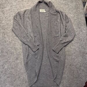 Subtle Luxury Cardigan Womens S Shawl Collar Cashmere Gray Solid SEO